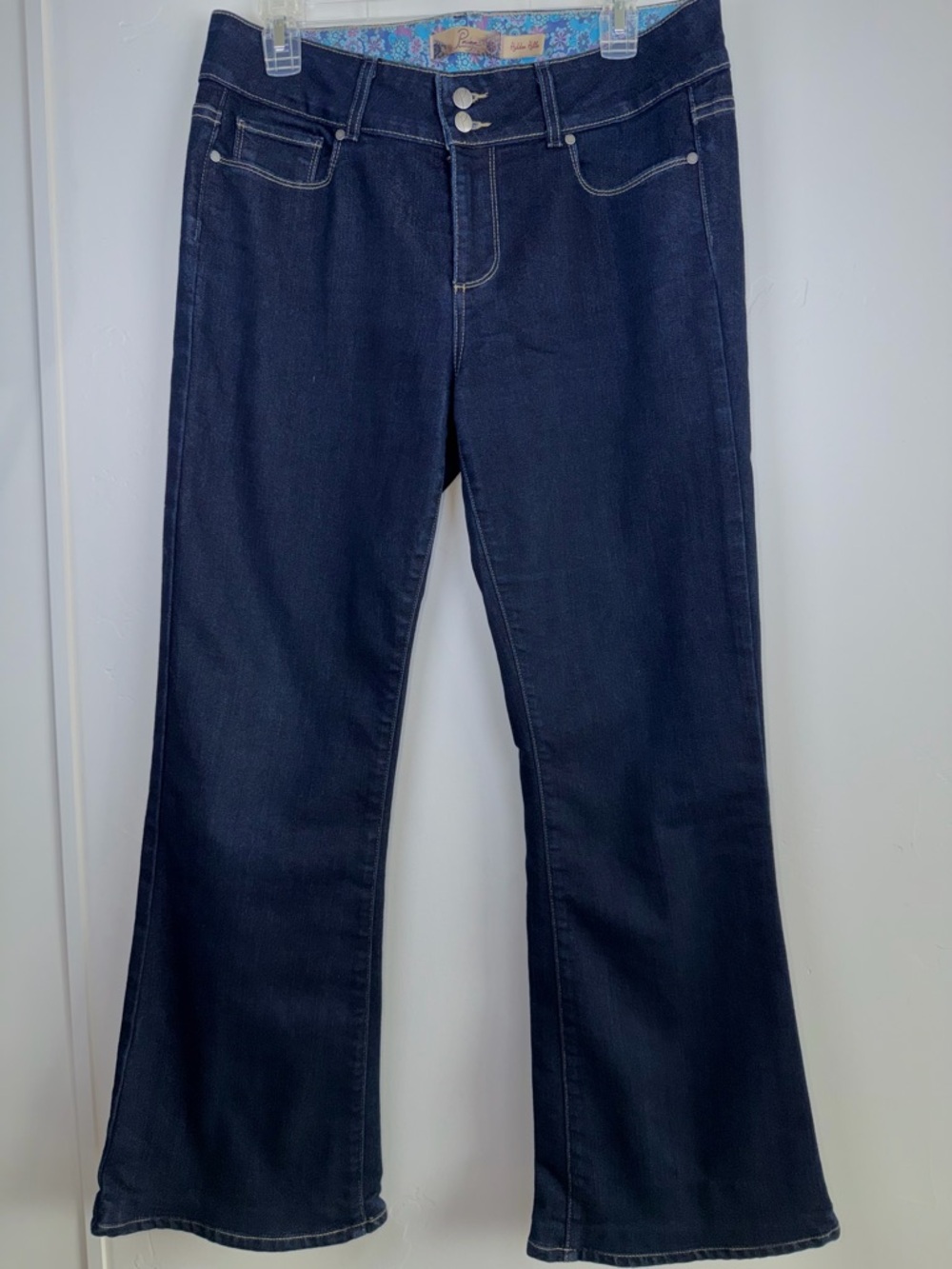PAIGE Hidden Hills Bootcut Jeans Dark Wash Stretch Denim Size 31
